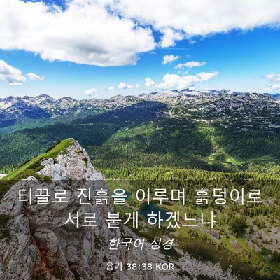 Picture 03 - 욥기 38:38 KOR - 티끌로 진흙을 이루며 흙덩이로 서로 - Bible Verse Picture
