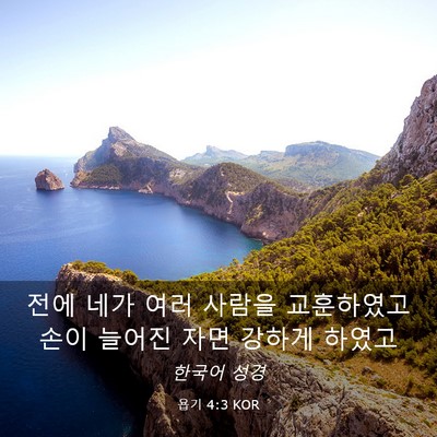 Picture 03 - 욥기 4:3 KOR - 전에 네가 여러 사람을 교훈하였고 - Bible Verse Picture