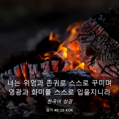 Picture 03 - 욥기 40:10 KOR - 너는 위엄과 존귀로 스스로 꾸미며 - Bible Verse Picture