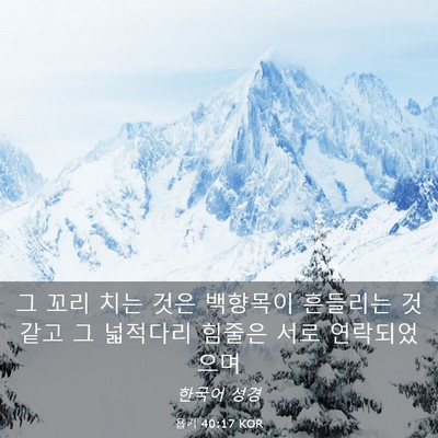Picture 03 - 욥기 40:17 KOR - 그 꼬리 치는 것은 백향목이 - Bible Verse Picture