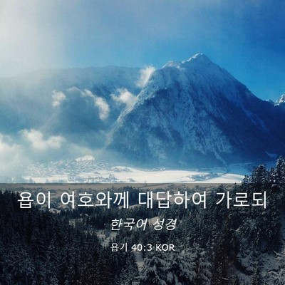 Picture 03 - 욥기 40:3 KOR - 욥이 여호와께 대답하여 - Bible Verse Picture