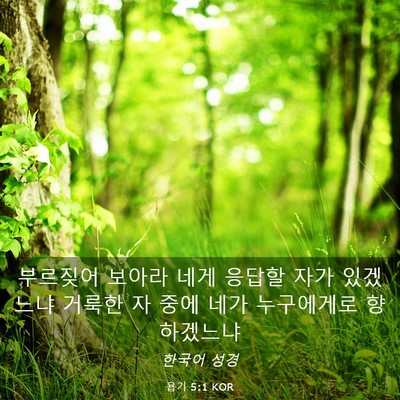 Picture 03 - 욥기 5:1 KOR - 부르짖어 보아라 네게 응답할 자가 - Bible Verse Picture