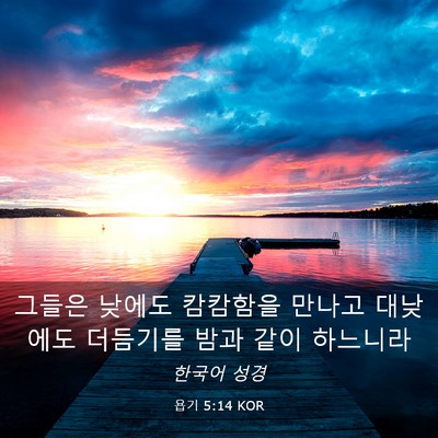 Picture 03 - 욥기 5:14 KOR - 그들은 낮에도 캄캄함을 만나고 - Bible Verse Picture