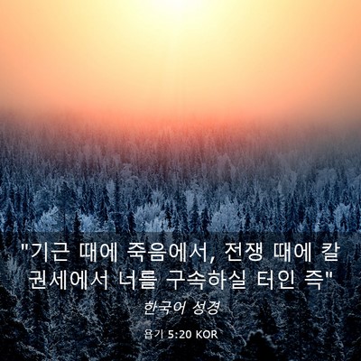 Picture 03 - 욥기 5:20 KOR - 