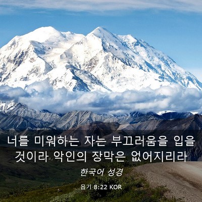 Picture 03 - 욥기 8:22 KOR - 너를 미워하는 자는 부끄러움을 입을 - Bible Verse Picture
