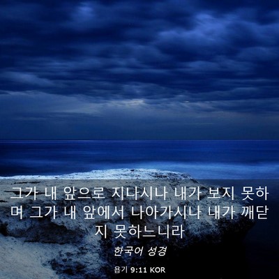 Picture 03 - 욥기 9:11 KOR - 그가 내 앞으로 지나시나 내가 보지 - Bible Verse Picture