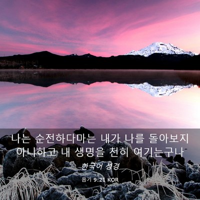 Picture 03 - 욥기 9:21 KOR - 나는 순전하다마는 내가 나를 - Bible Verse Picture