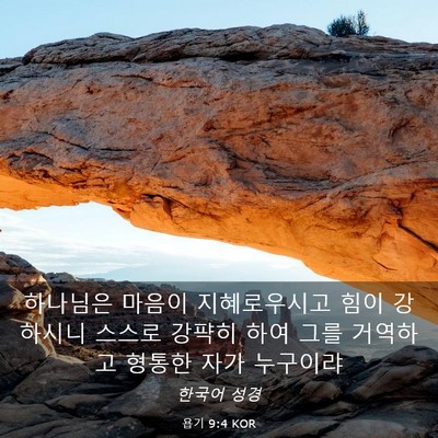 Picture 03 - 욥기 9:4 KOR - 하나님은 마음이 지혜로우시고 힘이 - Bible Verse Picture