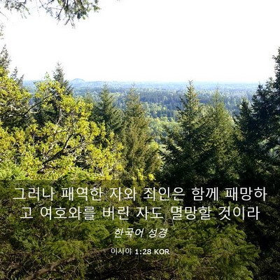 Picture 03 - 이사야 1:28 KOR - 그러나 패역한 자와 죄인은 함께 - Bible Verse Picture