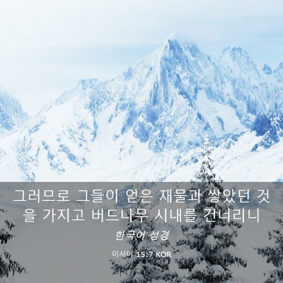 Picture 03 - 이사야 15:7 KOR - 그러므로 그들이 얻은 재물과 쌓았던 - Bible Verse Picture