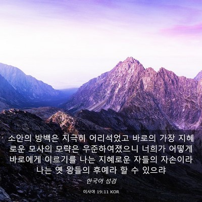 Picture 03 - 이사야 19:11 KOR - 소안의 방백은 지극히 어리석었고 - Bible Verse Picture