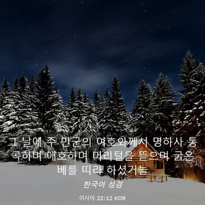 Picture 03 - 이사야 22:12 KOR - 그 날에 주 만군의 여호와께서 - Bible Verse Picture