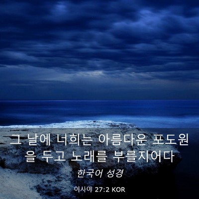 Picture 03 - 이사야 27:2 KOR - 그 날에 너희는 아름다운 포도원을 - Bible Verse Picture