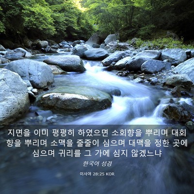 Picture 03 - 이사야 28:25 KOR - 지면을 이미 평평히 하였으면 - Bible Verse Picture