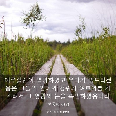 Picture 03 - 이사야 3:8 KOR - 예루살렘이 멸망하였고 유다가 - Bible Verse Picture