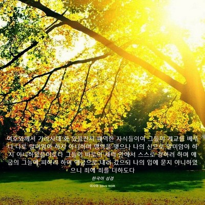 Picture 03 - 이사야 30:1 KOR - 여호와께서 가라사대 화 있을진저 - Bible Verse Picture