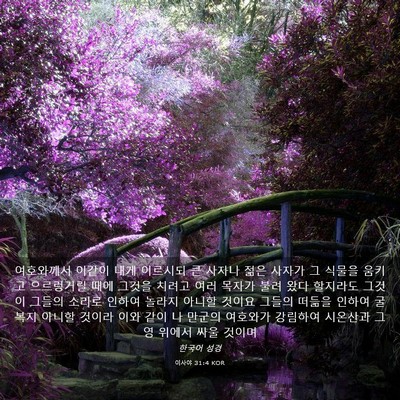 Picture 03 - 이사야 31:4 KOR - 여호와께서 이같이 내게 이르시되 큰 - Bible Verse Picture