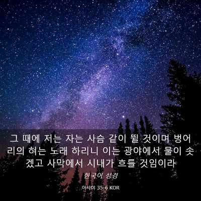 Picture 03 - 이사야 35:6 KOR - 그 때에 저는 자는 사슴 같이 뛸 - Bible Verse Picture