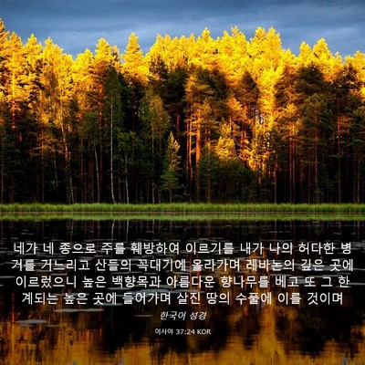 Picture 03 - 이사야 37:24 KOR - 네가 네 종으로 주를 훼방하여 - Bible Verse Picture