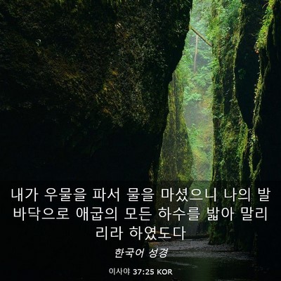 Picture 03 - 이사야 37:25 KOR - 내가 우물을 파서 물을 마셨으니 - Bible Verse Picture