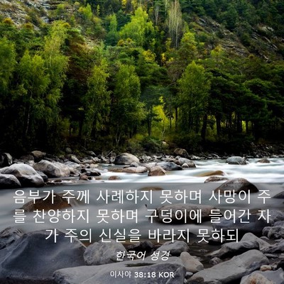 Picture 03 - 이사야 38:18 KOR - 음부가 주께 사례하지 못하며 사망이 - Bible Verse Picture
