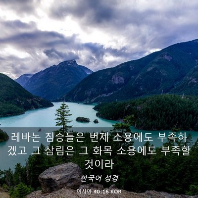 Picture 03 - 이사야 40:16 KOR - 레바논 짐승들은 번제 소용에도 - Bible Verse Picture