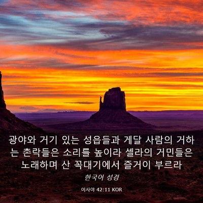 Picture 03 - 이사야 42:11 KOR - 광야와 거기 있는 성읍들과 게달 - Bible Verse Picture