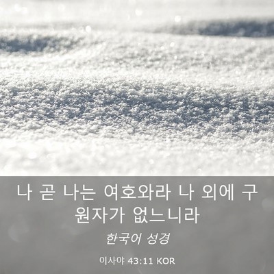 Picture 03 - 이사야 43:11 KOR - 나 곧 나는 여호와라 나 외에 - Bible Verse Picture