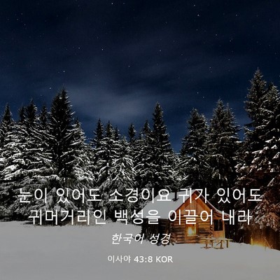 Picture 03 - 이사야 43:8 KOR - 눈이 있어도 소경이요 귀가 있어도 - Bible Verse Picture