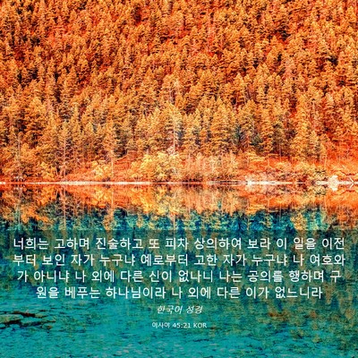 Picture 03 - 이사야 45:21 KOR - 너희는 고하며 진술하고 또 피차 - Bible Verse Picture