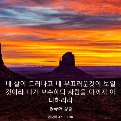 Picture 03 - 이사야 47:3 KOR - 네 살이 드러나고 네 부끄러운것이 - Bible Verse Picture