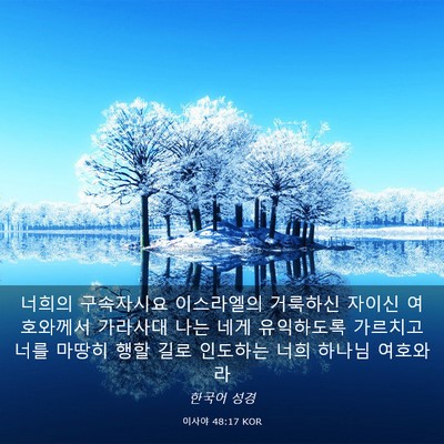 Picture 03 - 이사야 48:17 KOR - 너희의 구속자시요 이스라엘의 - Bible Verse Picture