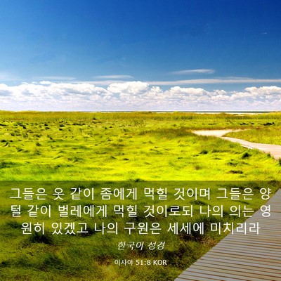 Picture 03 - 이사야 51:8 KOR - 그들은 옷 같이 좀에게 먹힐 것이며 - Bible Verse Picture