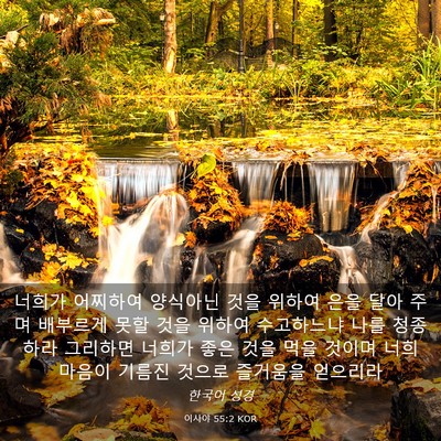 Picture 03 - 이사야 55:2 KOR - 너희가 어찌하여 양식아닌 것을 - Bible Verse Picture