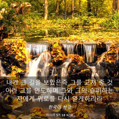 Picture 03 - 이사야 57:18 KOR - 내가 그 길을 보았은즉 그를 고쳐 줄 - Bible Verse Picture