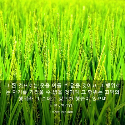 Picture 03 - 이사야 59:6 KOR - 그 짠 것으로는 옷을 이룰 수 없을 - Bible Verse Picture