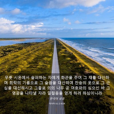 Picture 03 - 이사야 61:3 KOR - 무릇 시온에서 슬퍼하는 자에게 - Bible Verse Picture