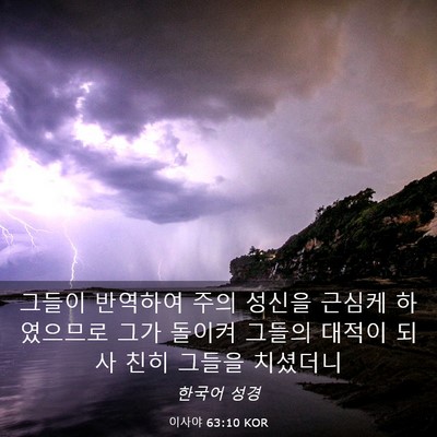 Picture 03 - 이사야 63:10 KOR - 그들이 반역하여 주의 성신을 근심케 - Bible Verse Picture