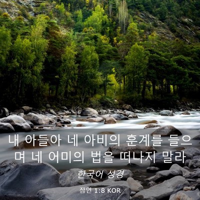 Picture 03 - 잠언 1:8 KOR - 내 아들아 네 아비의 훈계를 들으며 - Bible Verse Picture