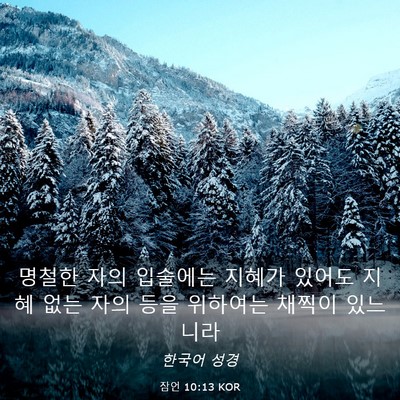 Picture 03 - 잠언 10:13 KOR - 명철한 자의 입술에는 지혜가 있어도 - Bible Verse Picture