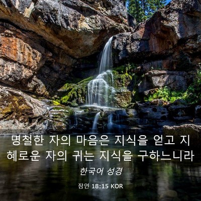 Picture 03 - 잠언 18:15 KOR - 명철한 자의 마음은 지식을 얻고 - Bible Verse Picture