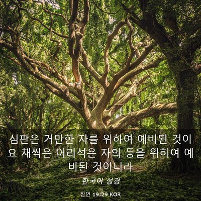 Picture 03 - 잠언 19:29 KOR - 심판은 거만한 자를 위하여 예비된 - Bible Verse Picture