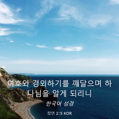 Picture 03 - 잠언 2:5 KOR - 여호와 경외하기를 깨달으며 - Bible Verse Picture