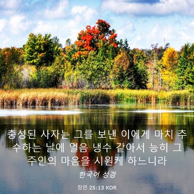 Picture 03 - 잠언 25:13 KOR - 충성된 사자는 그를 보낸 이에게 - Bible Verse Picture
