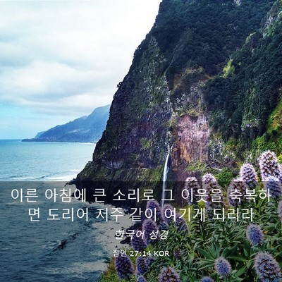 Picture 03 - 잠언 27:14 KOR - 이른 아침에 큰 소리로 그 이웃을 - Bible Verse Picture