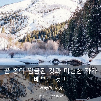 Picture 03 - 잠언 30:22 KOR - 곧 종이 임금된 것과 미련한 자가 - Bible Verse Picture