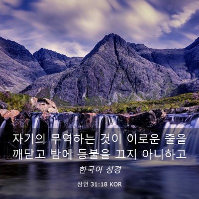 Picture 03 - 잠언 31:18 KOR - 자기의 무역하는 것이 이로운 줄을 - Bible Verse Picture