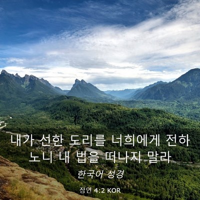 Picture 03 - 잠언 4:2 KOR - 내가 선한 도리를 너희에게 전하노니 - Bible Verse Picture