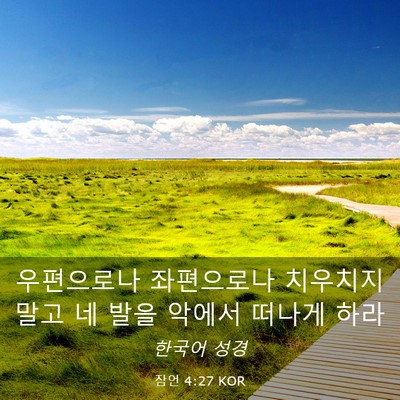 Picture 03 - 잠언 4:27 KOR - 우편으로나 좌편으로나 치우치지 - Bible Verse Picture