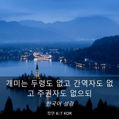 Picture 03 - 잠언 6:7 KOR - 개미는 두령도 없고 간역자도 없고 - Bible Verse Picture